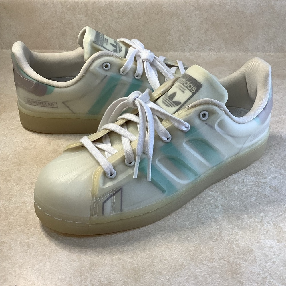 Adidas Original Superstar Futureshell J ‘White Acid Mint’ Sneakers Size 6.5 NWOT